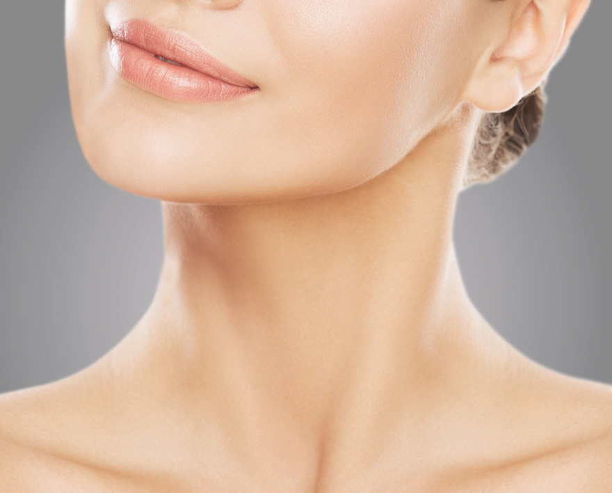 Endolift laser skin lifting London - close-up of a woman's neck and jawline Close-up of a woman's neck and jawline for Endolift laser skin lifting in London